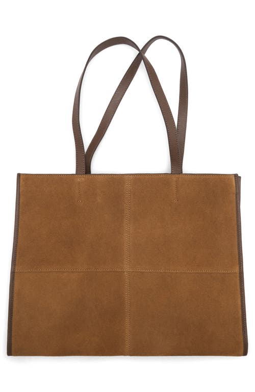 Mango Leather Shopper Bag In Tobacco Brown