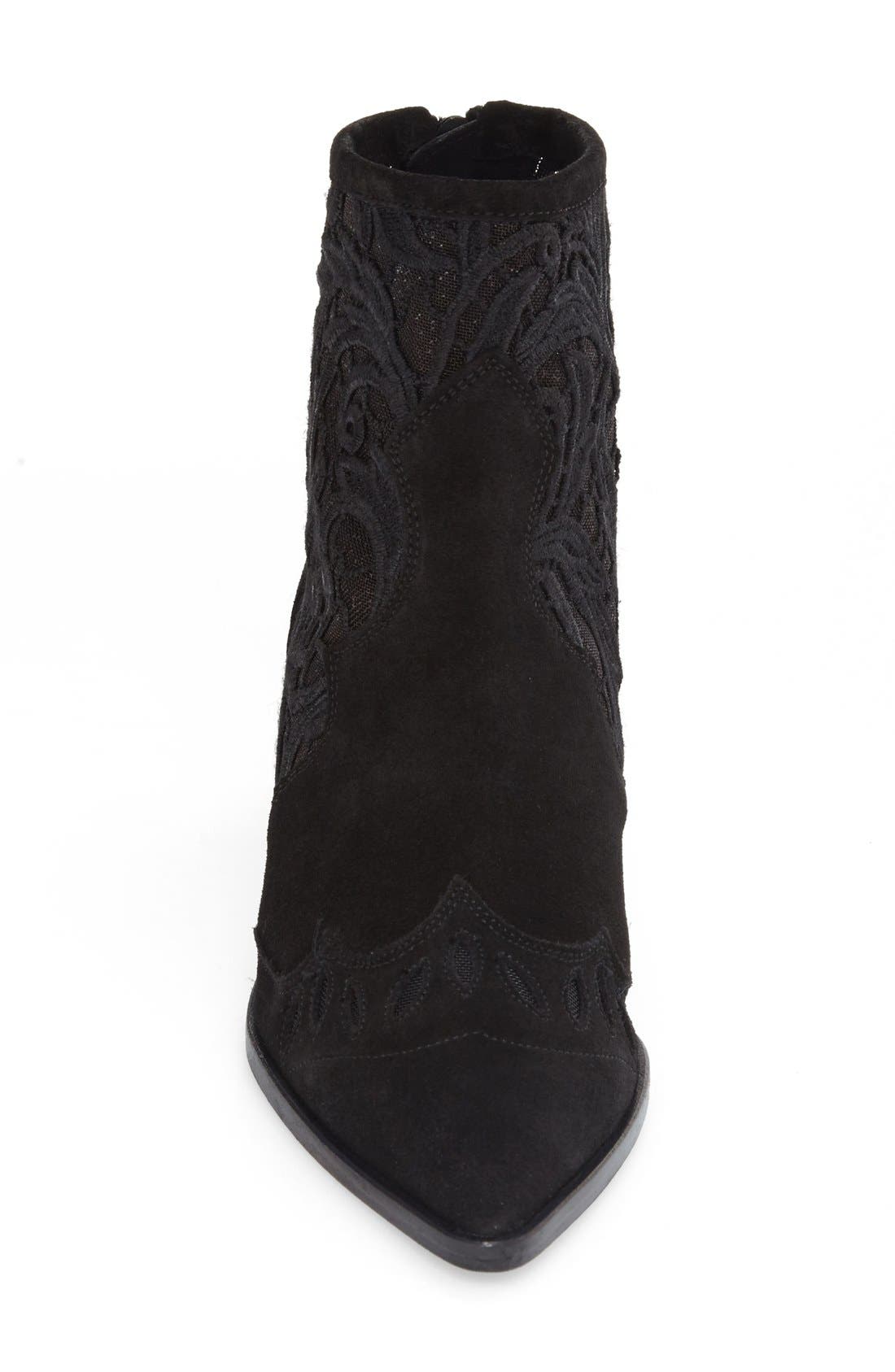 Topshop 'Alegra' Lace Pointy Toe Boot, Alternate, color, 