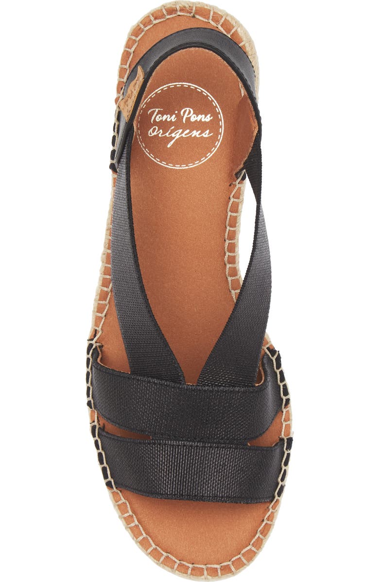 Toni Pons Dama Slingback Espadrille Platform Sandal, Alternate, color, Black