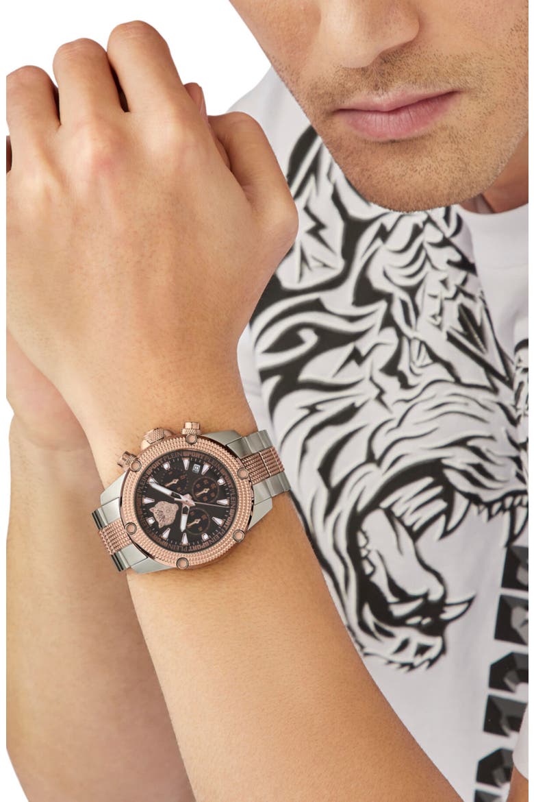 Two Tone Quartz Hurricane Bracelet Watch, 44mm, Alternate, color, TWO TONE