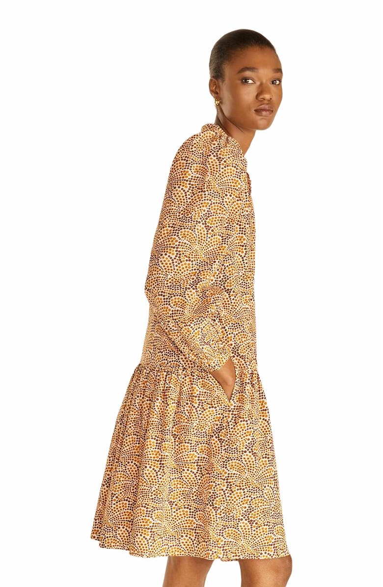 Rebecca Taylor Speckled Fleur Puff Sleeve Dress, Alternate, color,