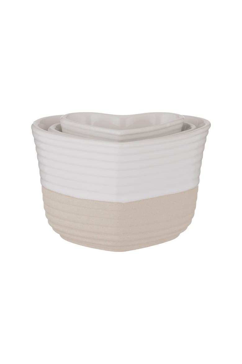 Rustic Charm Measuring Cups, Set of 3 Stoneware Cups, Main, color, Beige
