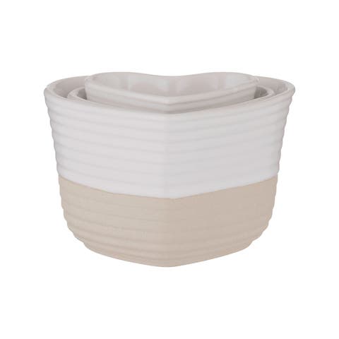 Rustic Charm Measuring Cups, Set of 3 Stoneware Cups (1 Cup to ¼ Cup)