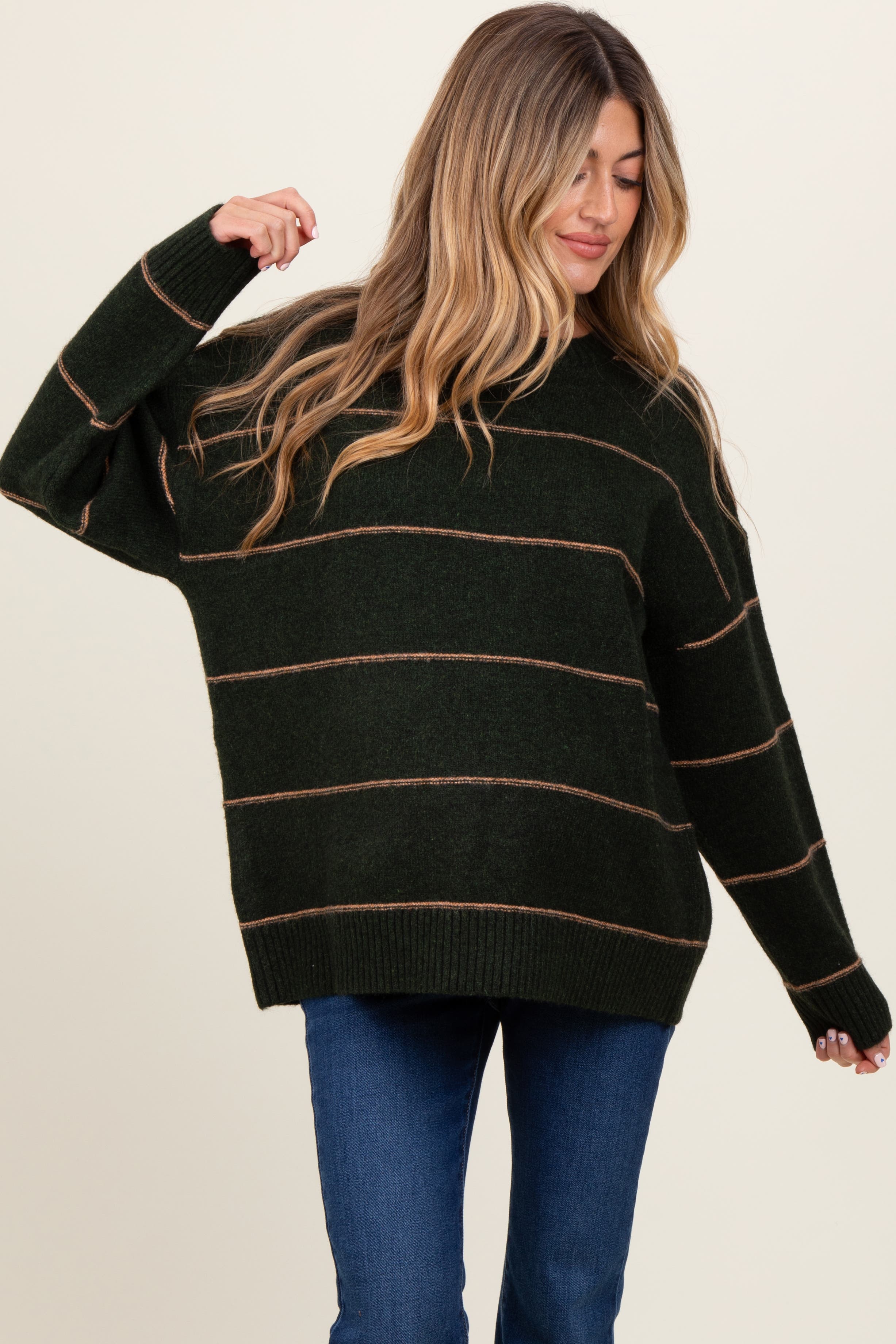 Striped Drop Shoulder Sweater - image 2