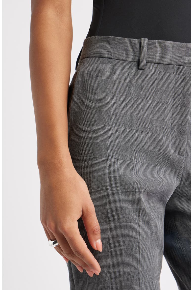 The Icon Plaid Cigarette Pants, Alternate, color, GREY GLEN PLAID