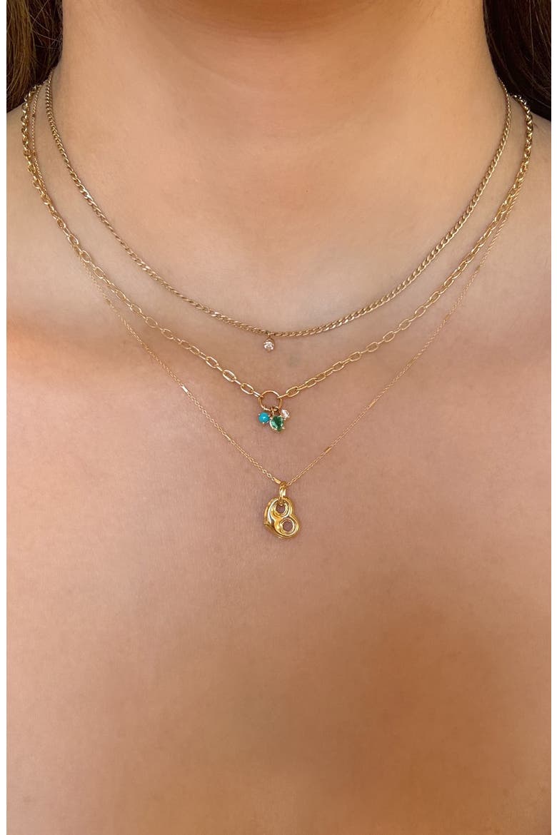 14K Gold Small Puffed Mariner Heart Pendant Bar Station Cable Chain Necklace, Alternate, color, YELLOW GOLD