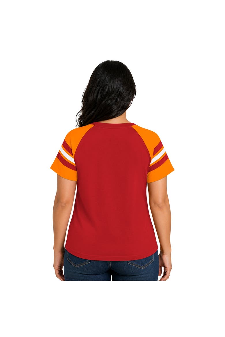 Women's Starter  Red Tampa Bay Buccaneers Plus Size Throwback Game On Notch Neck Raglan T-Shirt, Alternate, color, Red