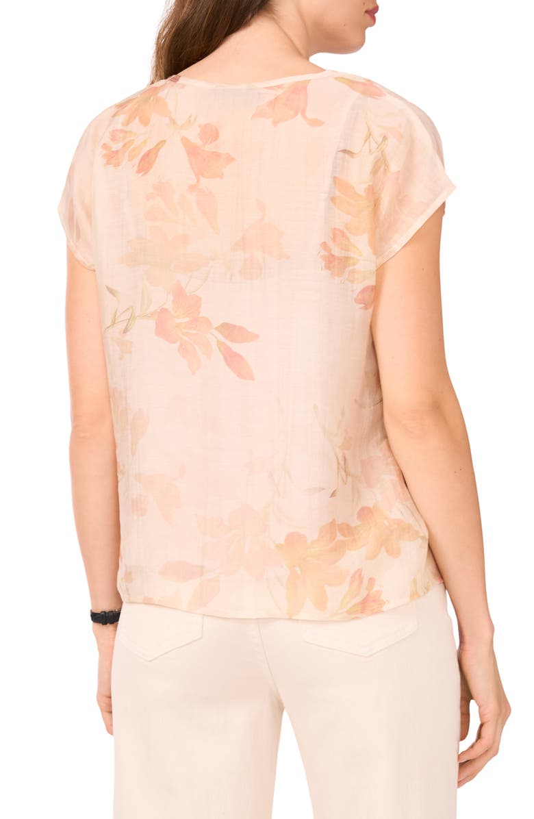 Halogen<sup>®</sup> Floral Popover Top, Alternate, color, Silver Pink