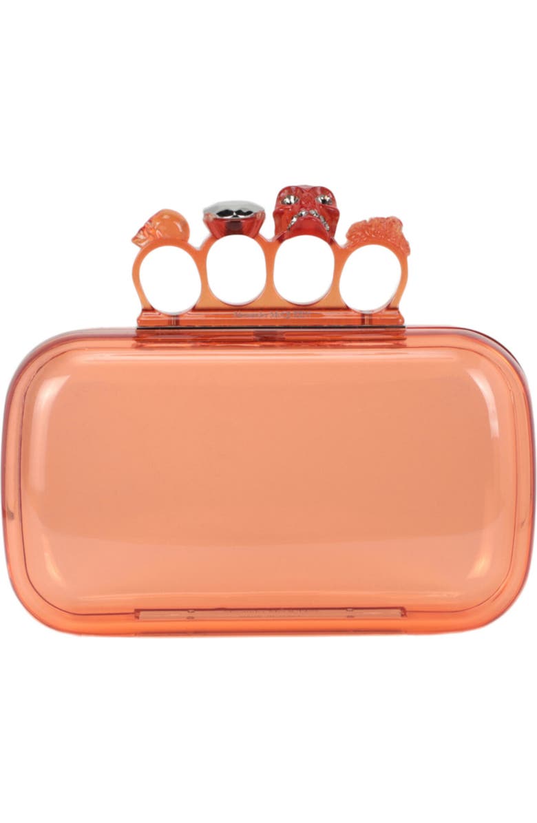 Alexander McQueen Puma Skull Four Ring Clutch, Main, color, Apricot