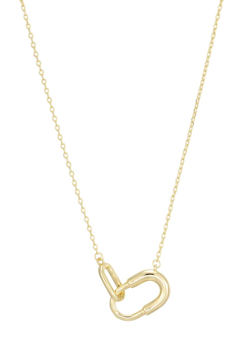 14k Gold Plated Carabiner Pendant Necklace, Main, color, GOLD