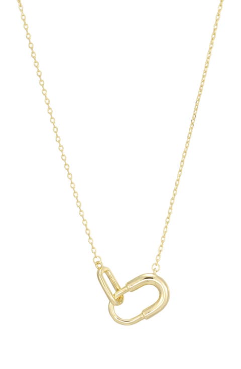 14k Gold Plated Carabiner Pendant Necklace
