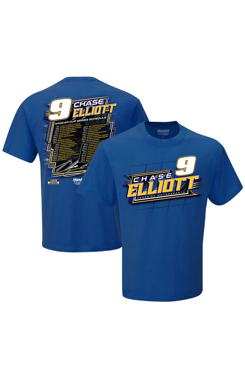 HENDRICK MOTORSPORTS TEAM COLLECTION Men's Hendrick Motorsports Team Collection Royal Chase Elliott 2024 NASCAR Cup Series Schedule T-Shirt, Alternate, color,