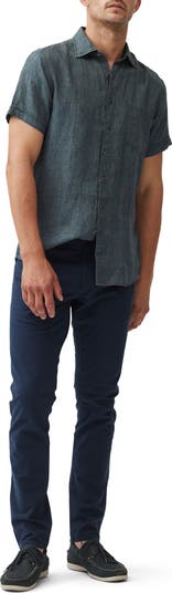 Palm Beach Sports Fit Short Sleeve Linen Button-Up Shirt