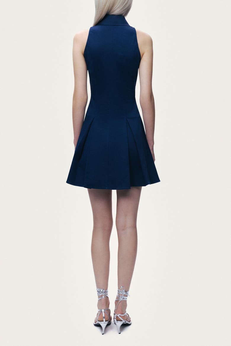 Sleeveless Pleated Mini Dress, Alternate, color, Navy