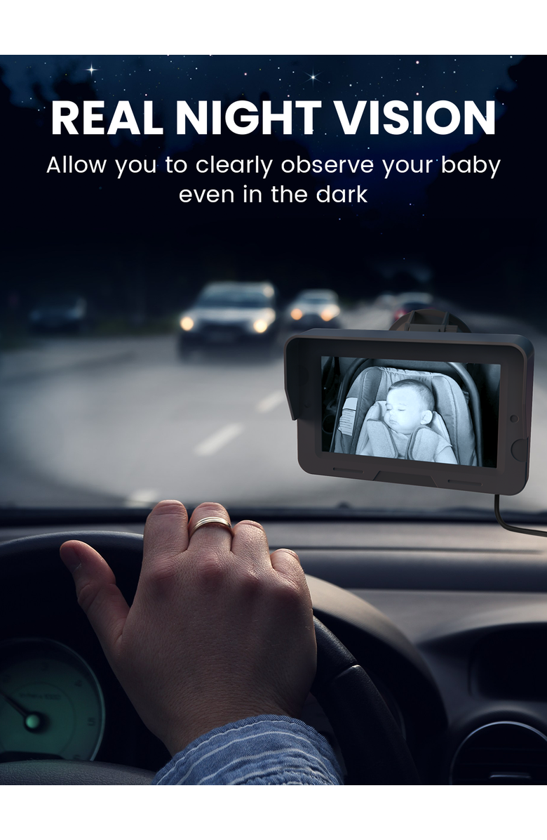 GROWNSY Baby car camera, Alternate, color, Black