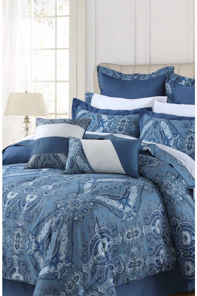 Atlantis Cotton Bedding Set, Main, color, BLUE