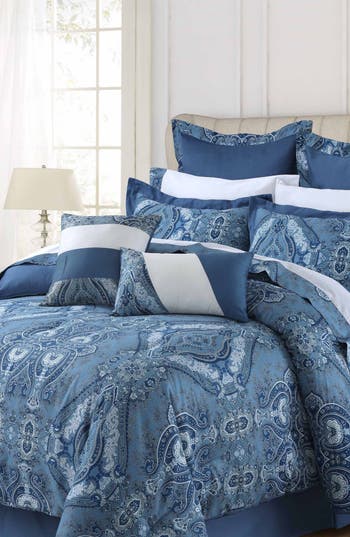 Azores Home Atlantis Cotton Bedding Set In Blue