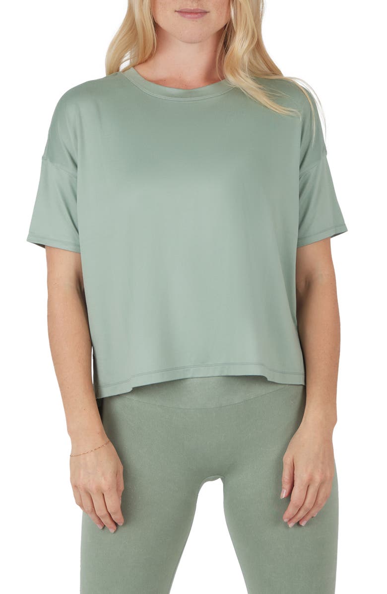 YOGALICIOUS Supersoft Deluxe Boxy Crop T-Shirt, Main, color, 