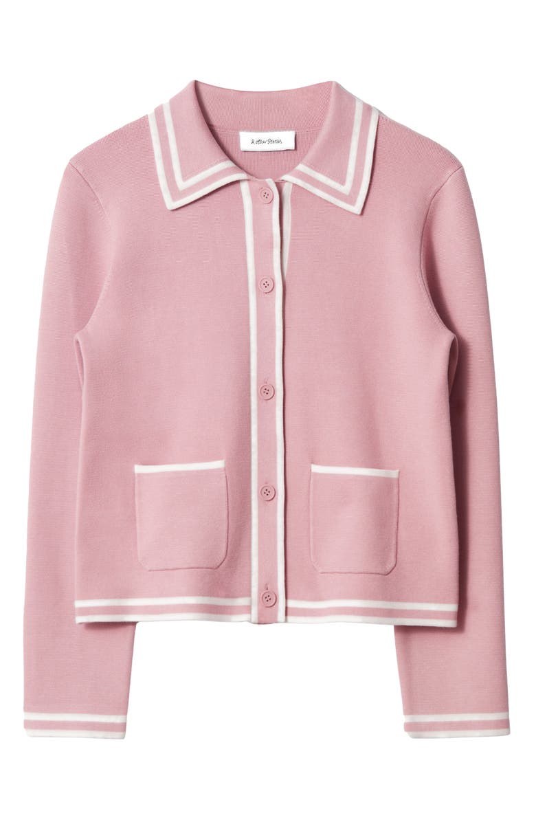 & Other Stories Contrast Detail Cardigan, Alternate, color, Pink Dusty Light