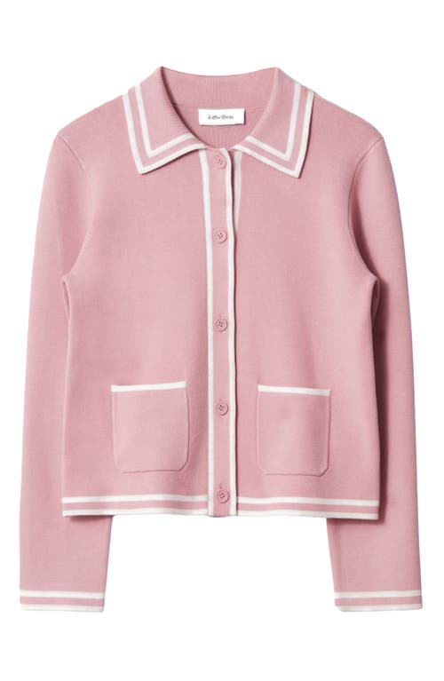 & Other Stories Contrast Detail Cardigan In Pink Dusty Light