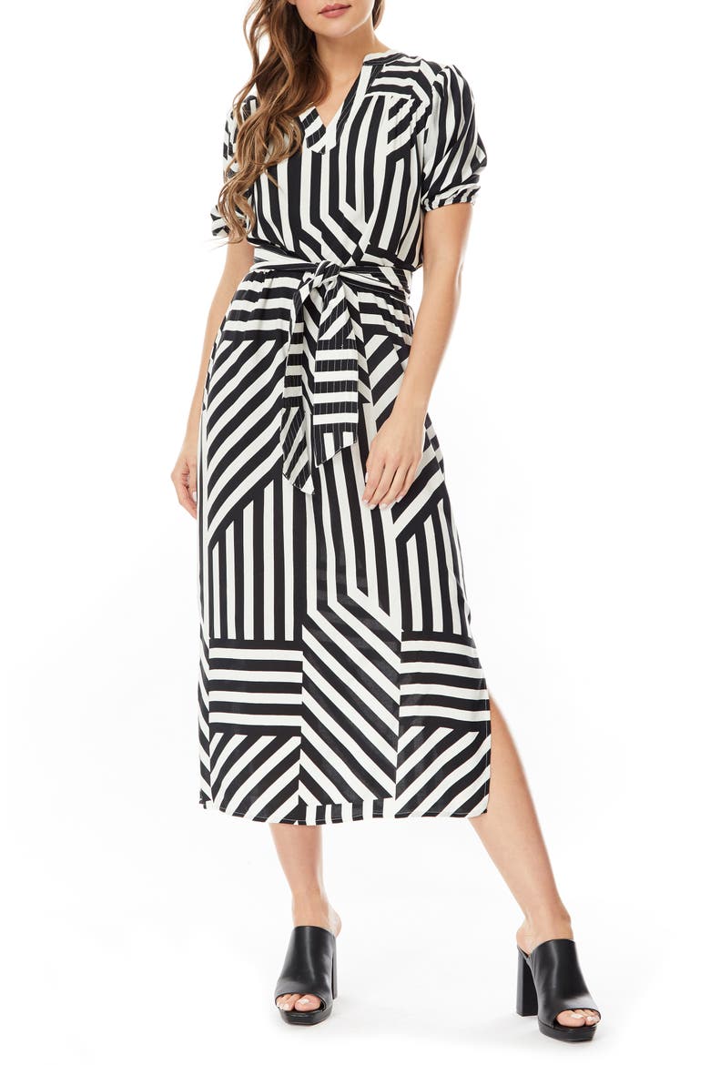 Montana Challis Midi Dress, Main, color, GEO STRIPE