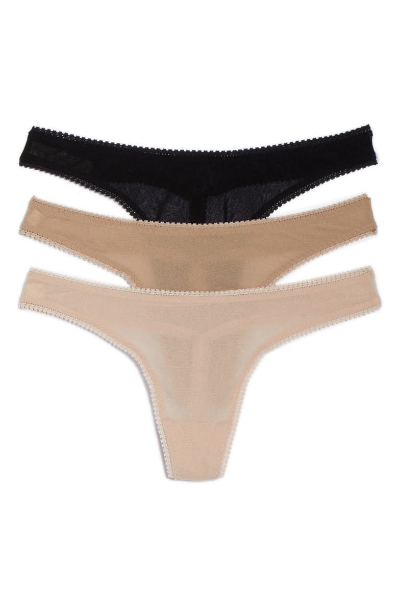 On Gossamer 3-Pack Mesh Thongs, Main, color, 