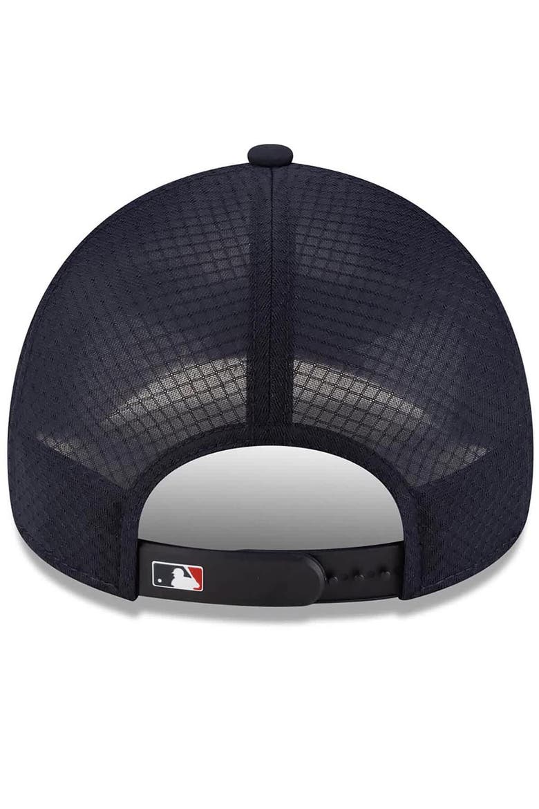 Men's New Era Navy Minnesota Twins 2026 Batting Practice Apex 9FORTY Adjustable Trucker Hat, Alternate, color, Navy