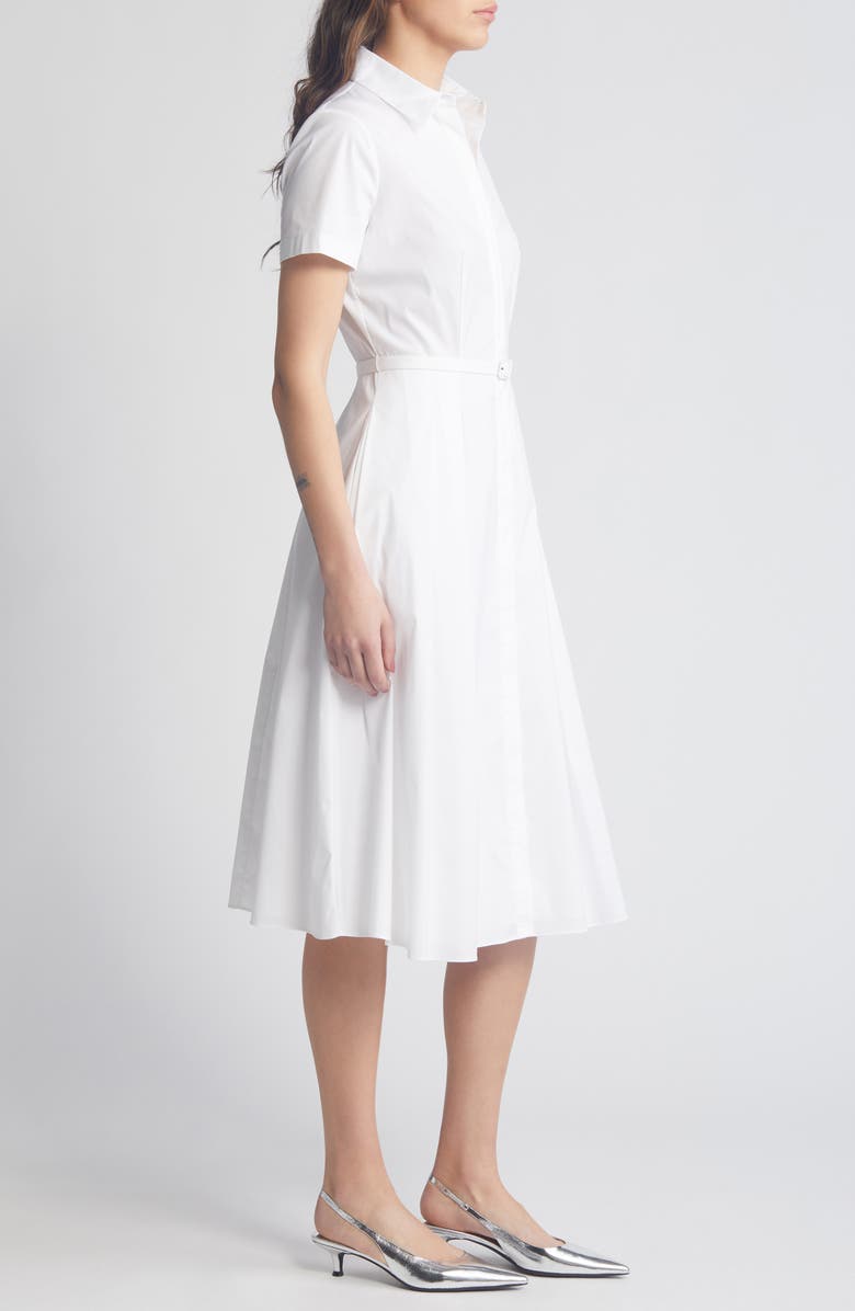 Theory Belted Cotton Blend Shirtdress, Alternate, color, 