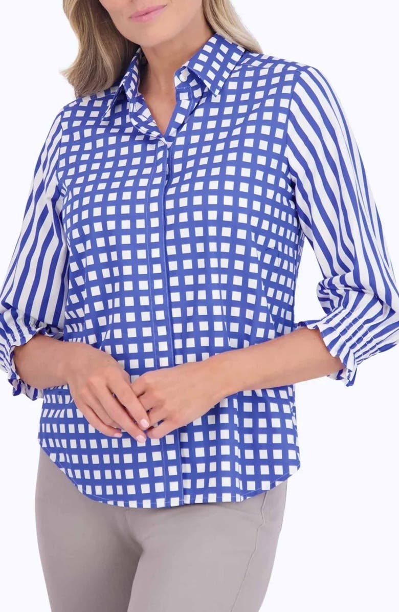 Foxcroft Olivia Gingham Shirt, Alternate, color,