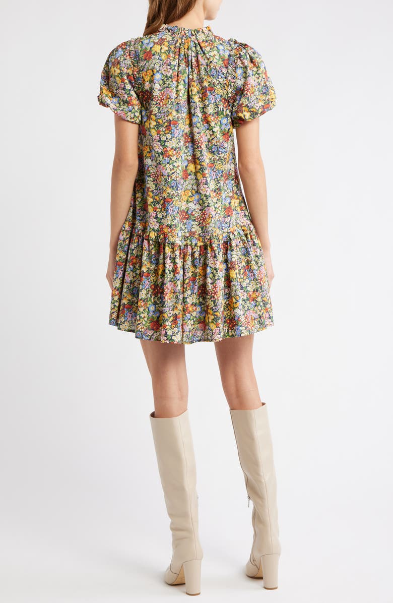 LOVE THE LABEL Edith Floral Minidress, Alternate, color, Cottage Garden Liberty Print