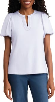 Jones New York Split Neck Top