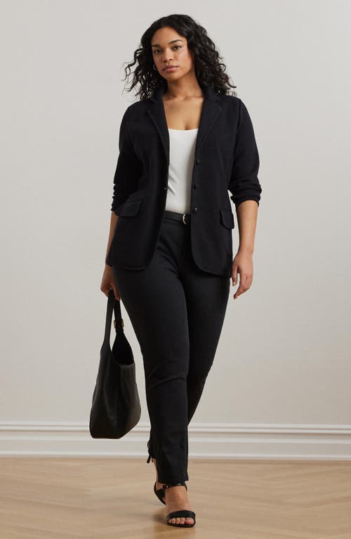 Ralph Lauren Lauren Combed Cotton Blazer In Black