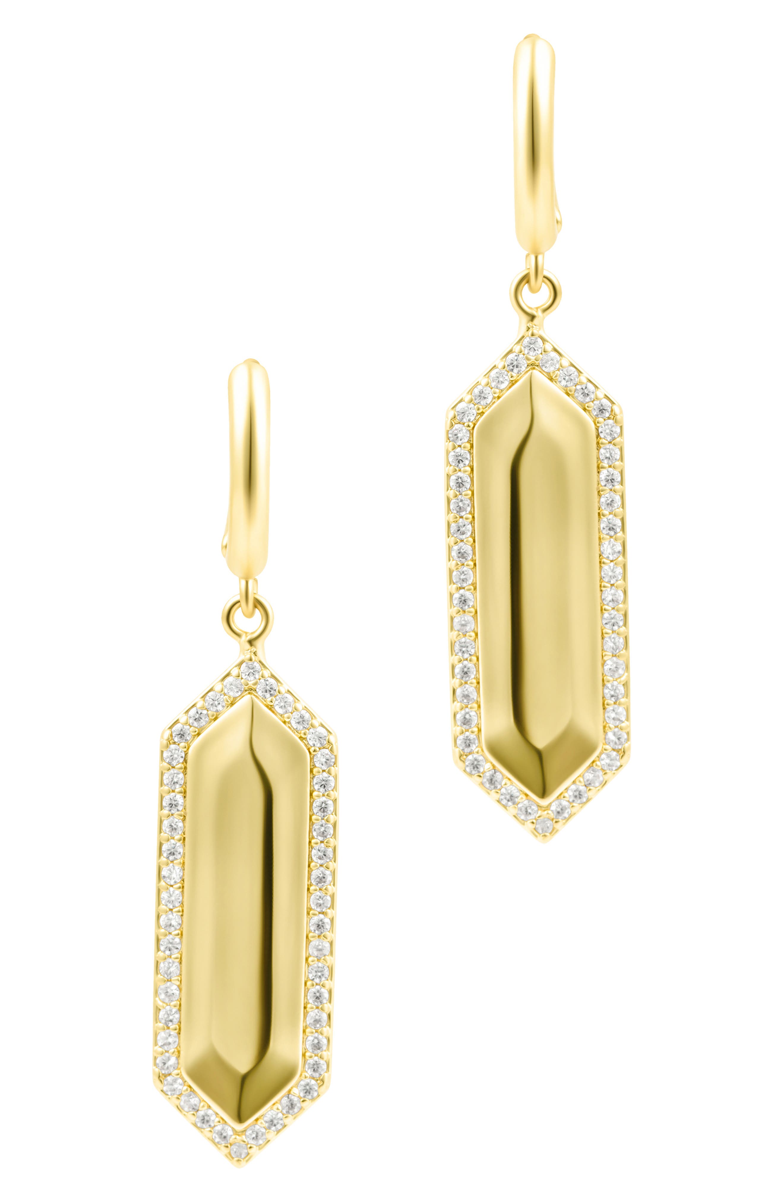 Adornia Elongated Hexagon Drop Earrings