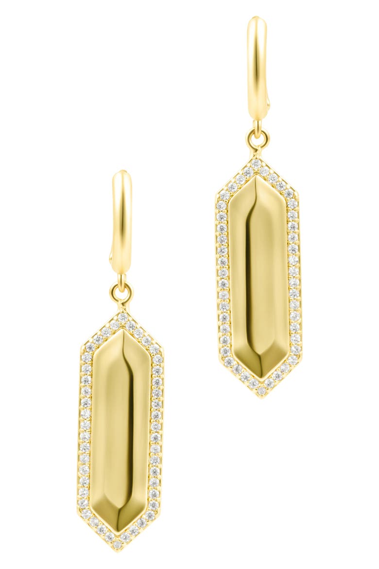 Elongated Hexagon Drop Earrings, Main, color, GOLD