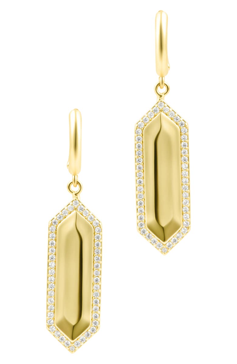 Adornia Elongated Hexagon Drop Earrings, Main, color, Gold