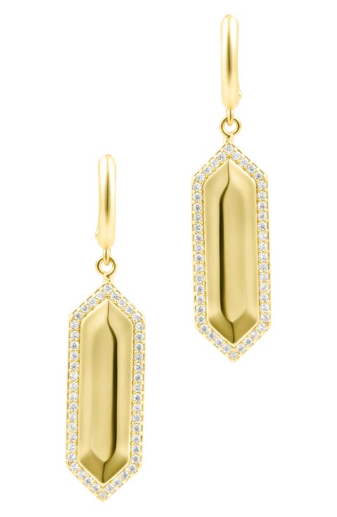 Elongated Hexagon Drop Earrings