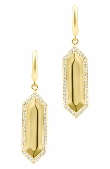Adornia Elongated Hexagon Drop Earrings