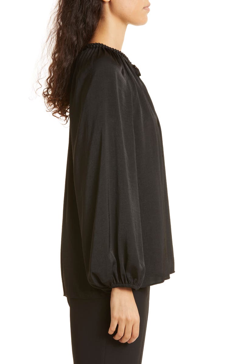 KOBI HALPERIN Rosa Braided Trim Cotton & Silk Blouse, Alternate, color, 