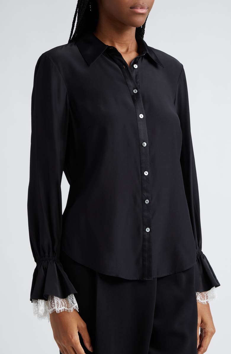 Cinq à Sept Roxie Lace Silk Shirt, Alternate, color,