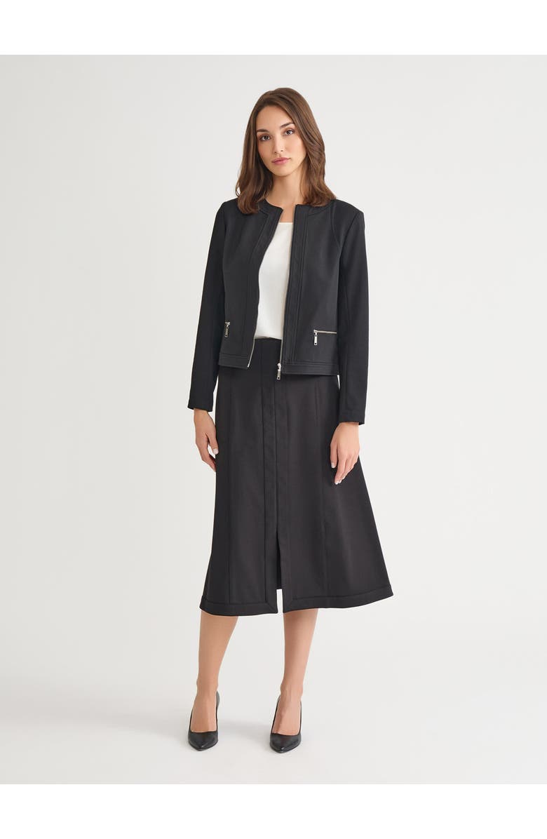 Misook Heritage LuxeStretch Ponte Sport Jacket, Main, color, Black