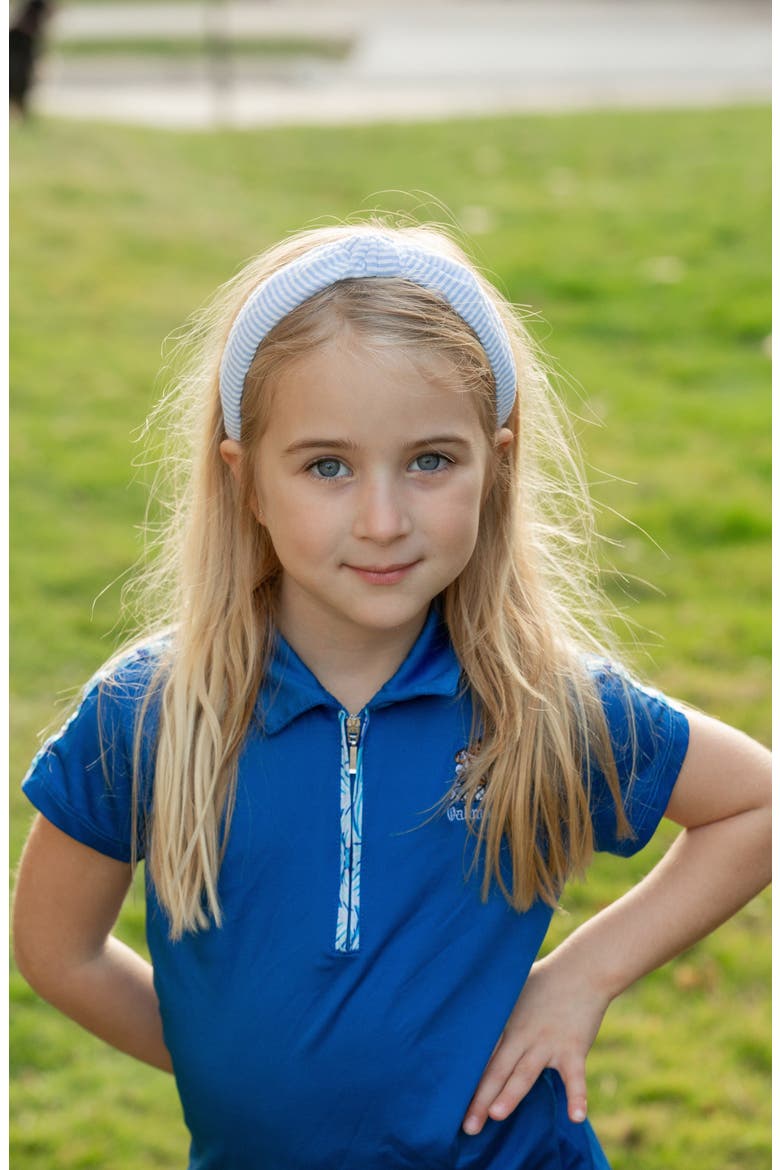 Seersucker Knot Headband, Alternate, color, Blue/White