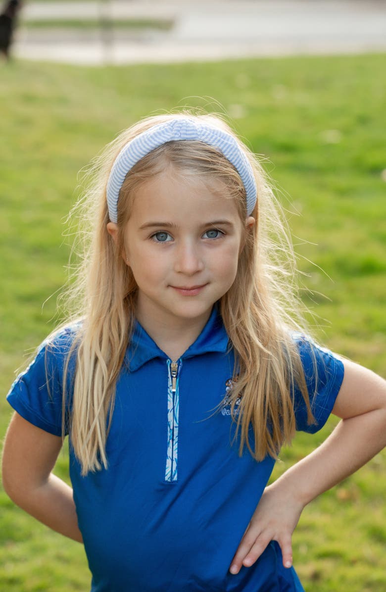 Bits & Bows Seersucker Knot Headband, Alternate, color, Blue/White