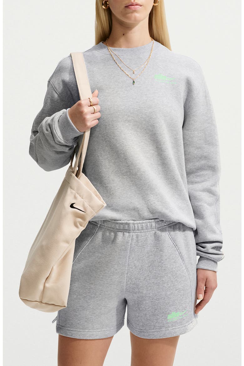 Piped Long Sleeve T-Shirt, Main, color, GREY HEATHER/ ILLUSION GREEN
