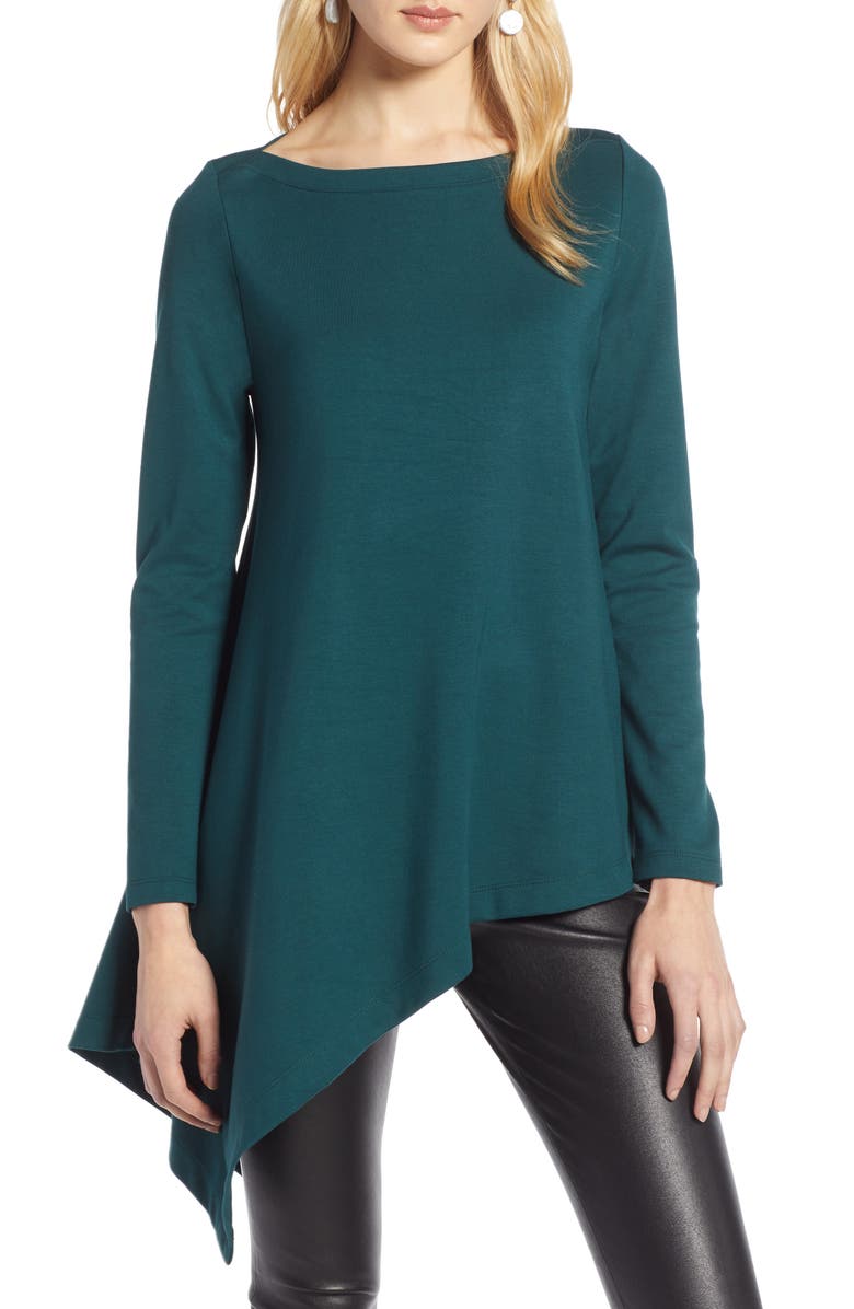 Halogen<sup>®</sup> Boatneck Asymmetrical Tunic, Main, color, 