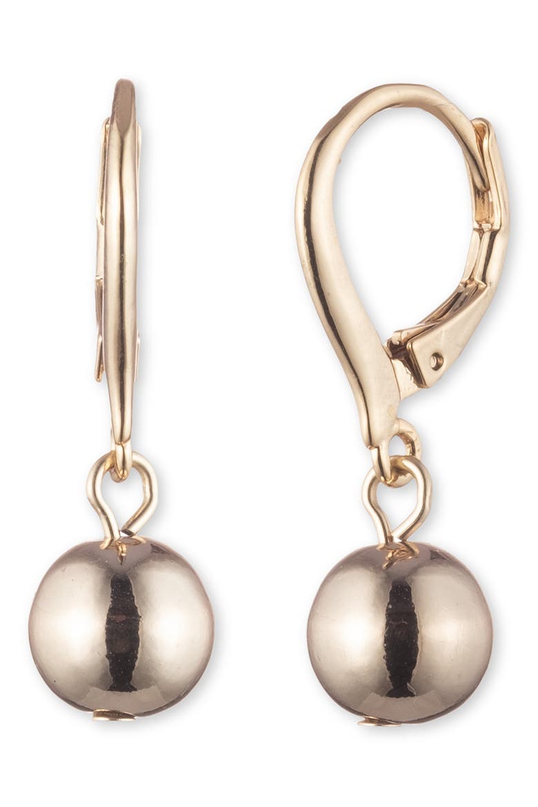 Ball Drop Earrings, Main, color, GOLD