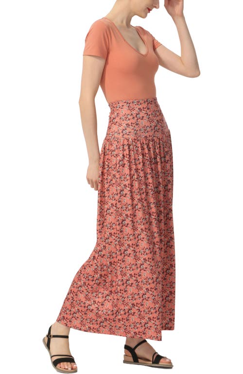 Kimi & Kai Tiered Maxi Skirt In Brown