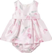 Mayoral Satin Floral Dress with Nappy Cover