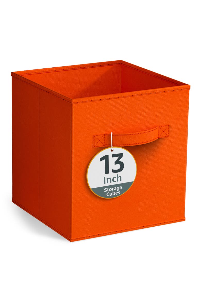 Large Collapsible Storage Cube, Main, color, ORANGE