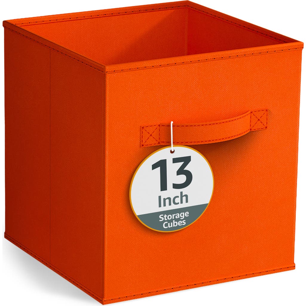 Sorbus Large Collapsible Storage Cube In Orange