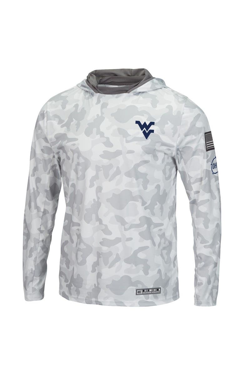 COLOSSEUM Men's Colosseum Arctic Camo West Virginia Mountaineers OHT Military Appreciation Long Sleeve Hoodie Top, Alternate, color, Arctic Camo